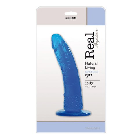 Real Rapture Dildo-JELLY DILDO REAL RAPTURE BLUE 7""""""""""""""""