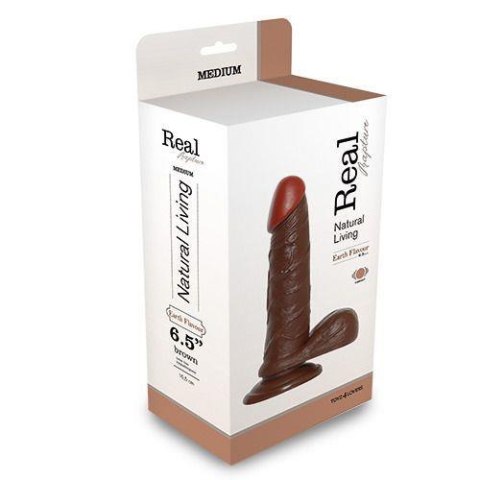 Real Rapture Wibrator-REALISTIC VIBRATOR REAL RAPTURE BROWN 6.5""""""""""""""""