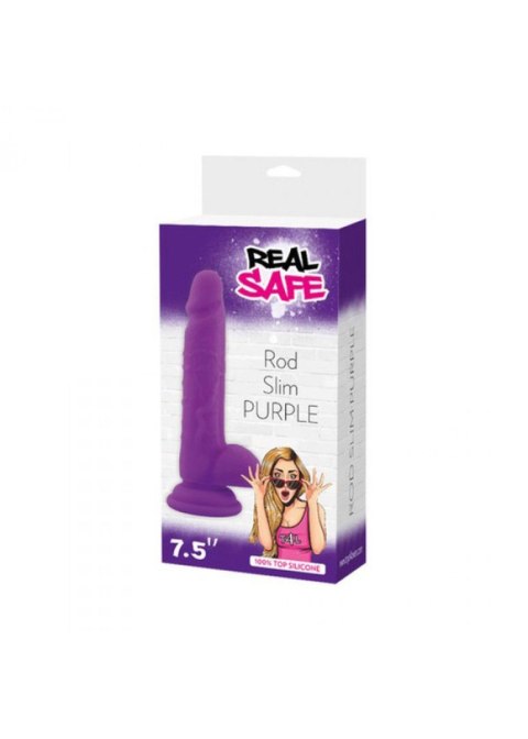 Real Safe Dildo-FALLO REALISTICO REAL SAFE ROD SLIM PURPLE