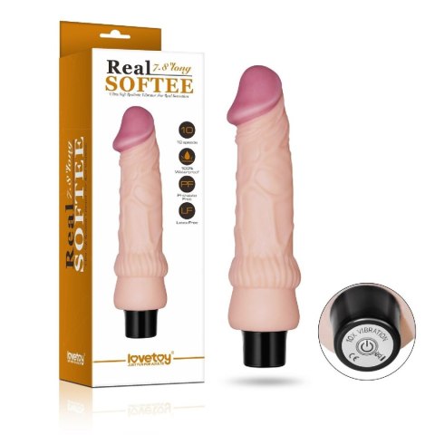 Lovetoy 7.8"" REAL SOFTEE Vibrating Dildo