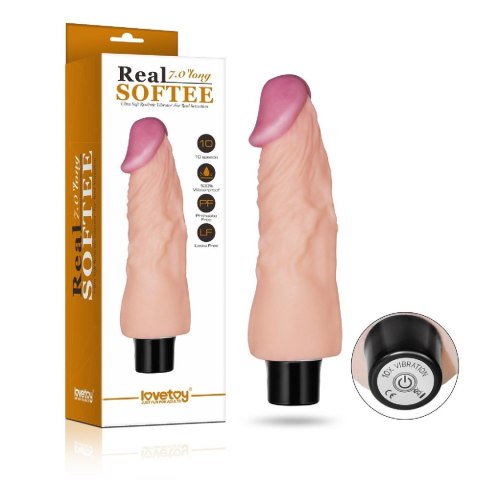 Lovetoy 7"" REAL SOFTEE Vibrating Dildo