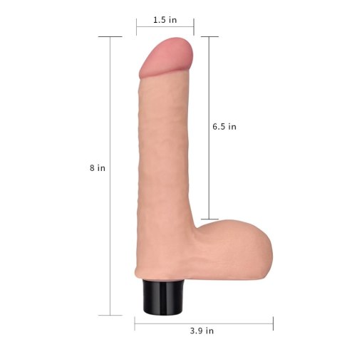 Lovetoy 8"" REAL SOFTEE Vibrating Dildo