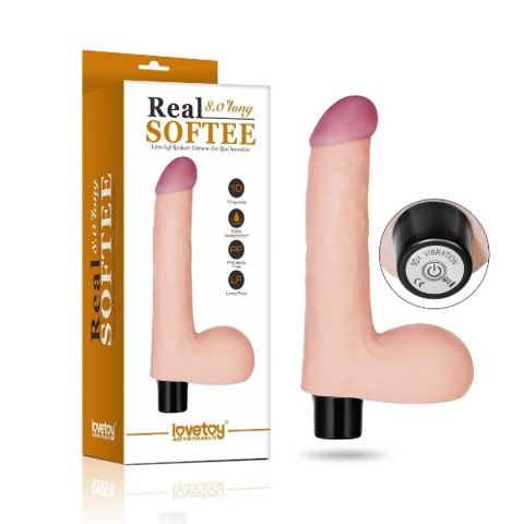 Lovetoy 8"" REAL SOFTEE Vibrating Dildo