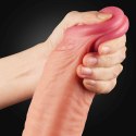 Lovetoy 12"" Dual Layered Platinum Silicone Cock
