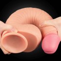 Lovetoy 12"" Dual Layered Platinum Silicone Cock
