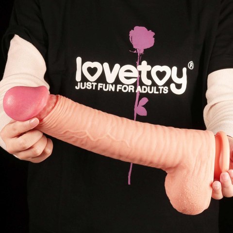 Lovetoy 12"" Dual Layered Platinum Silicone Cock