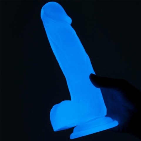 Penis dildo 19 cm, świeci w ciemności