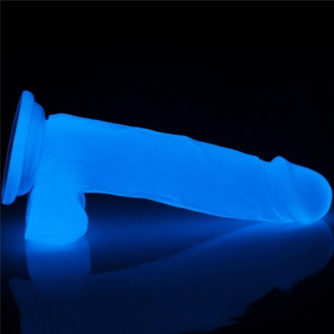 Penis dildo 19 cm, świeci w ciemności