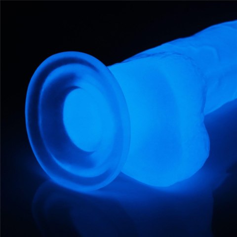 Penis dildo 19 cm, świeci w ciemności
