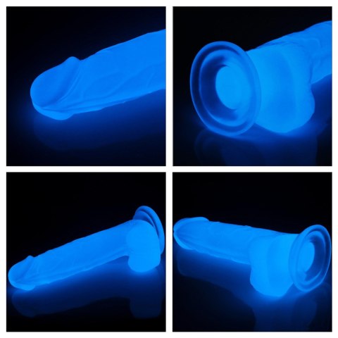 Penis dildo 19 cm, świeci w ciemności