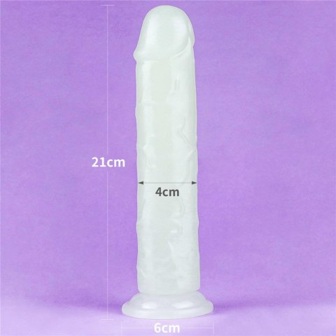 Świecące w ciemności dildo penis 21 cm