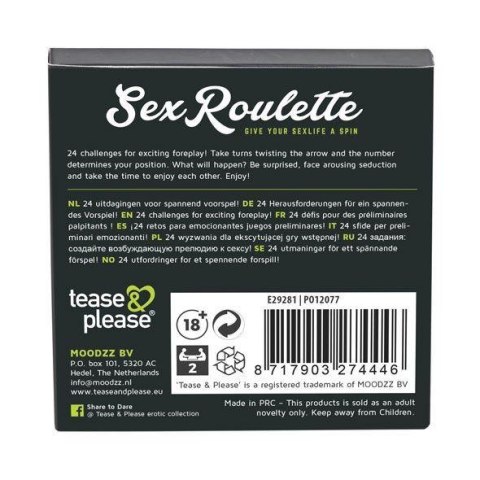 Tease & Please Sex Roulette Foreplay (NL-DE-EN-FR-ES-IT-PL-RU-SE-NO)