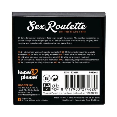 Tease & Please Sex Roulette Naughty Play (NL-DE-EN-FR-ES-IT-PL-RU-SE-NO)