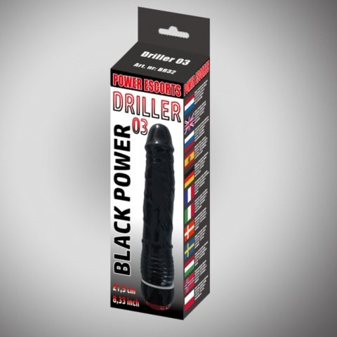 Power Escorts Driller 03 black 21,5 cm realistic vibrating