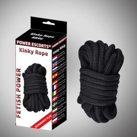 Power Escorts Kinky rope black soft bondage rope 5 meter