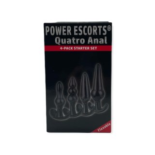 Power Escorts Plug-Quatro Anal Plugs Starter Set- 4-Pack Black