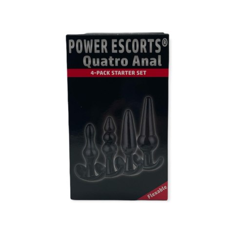 Power Escorts Plug-Quatro Anal Plugs Starter Set- 4-Pack Black