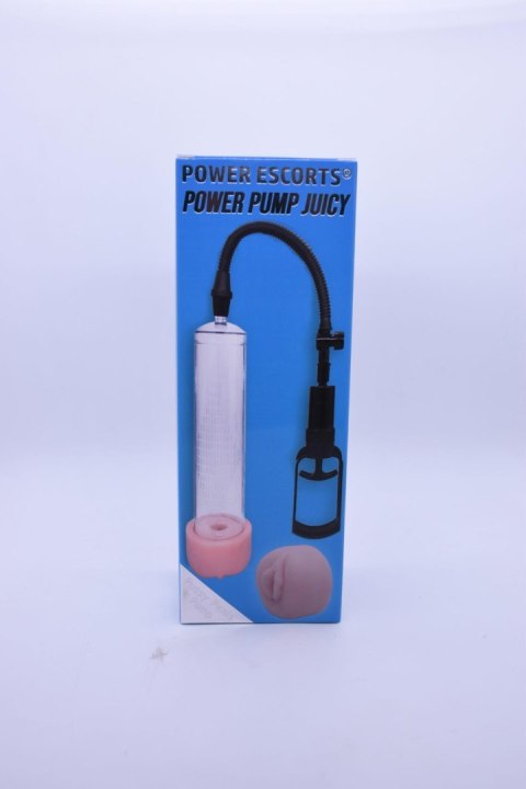 Power Escorts -Power Pump Juicy - Penis Pump - With Improved Exchangeable Pussy - Black/Transparant