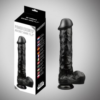 Power Escorts Rocket john black dildo 11,2 inch / 28,5 cm