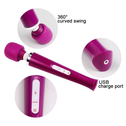 Boss Series Magic Stymulator-Magic Massager Wand USB Purple 10 Function