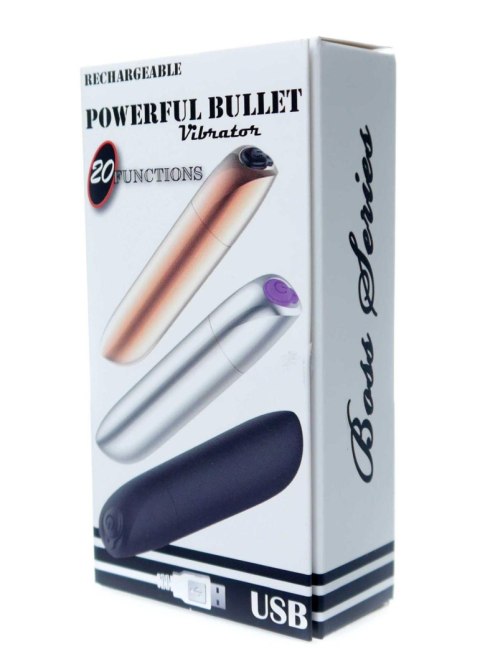 Boss Series Magic Stymulator-Rechargeable Powerful Bullet Vibrator USB 20 Functions - Silver