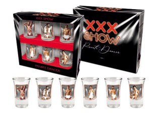 Hot Shot XXX SHOW- zestaw 6 kieliszków 35ml Mężczyźni