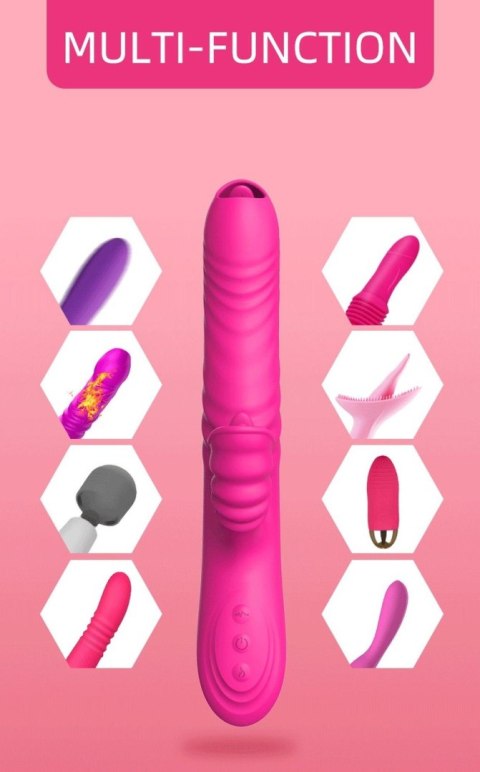 Boss Series Wibrator-Angelia USB 3 functions of thrusting / 20 vibrations Pink