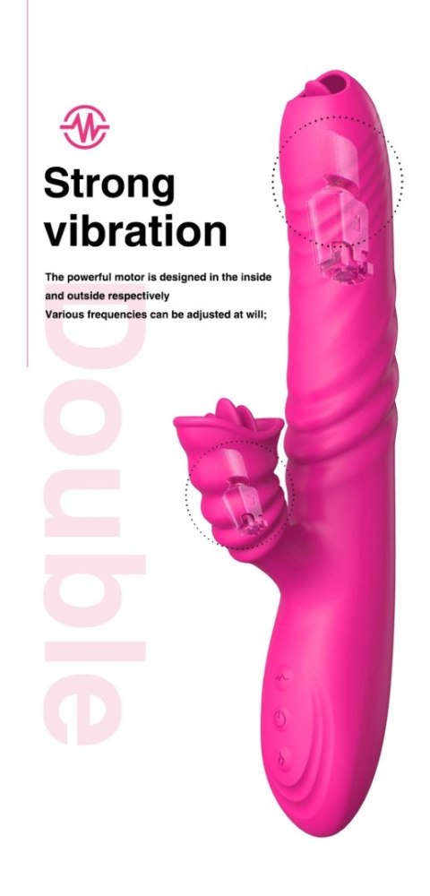 Boss Series Wibrator-Angelia USB 3 functions of thrusting / 20 vibrations Pink