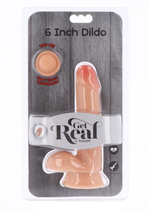 TOYJOY Dual Density Dildo 6 in. Balls Light skin tone