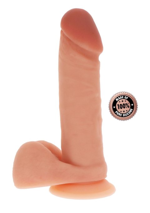 TOYJOY Silicone Dildo 8 Inch w Balls Light skin tone