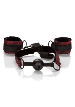 CalExotics Breathable Ball Gag With Cuffs Black