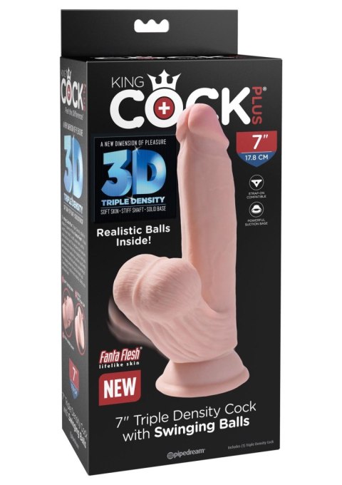 Pipedream 3D Cock Swinging Balls 7 inch Light skin tone