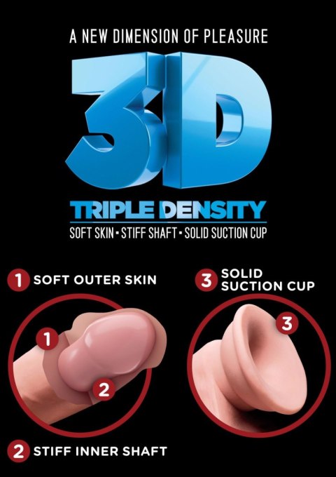 Pipedream 3D Triple Density Cock 7 inch Light skin tone