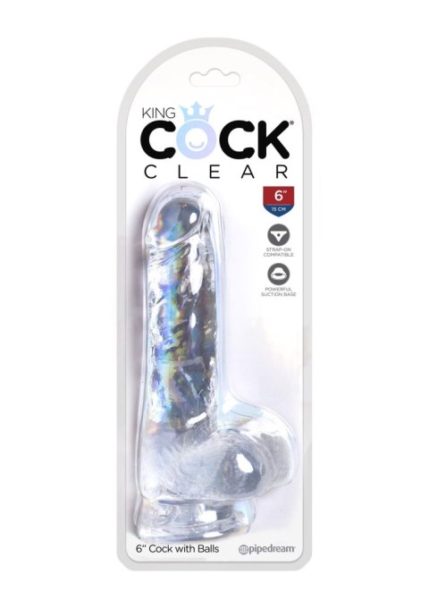 Pipedream King Cock 6 Inch Cock w Balls Transparent