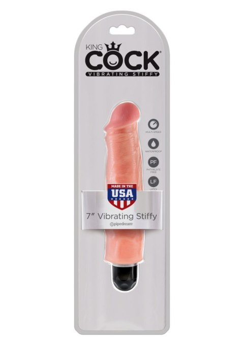 Pipedream King Cock 7 Inch Vibr Stiffy Light skin tone