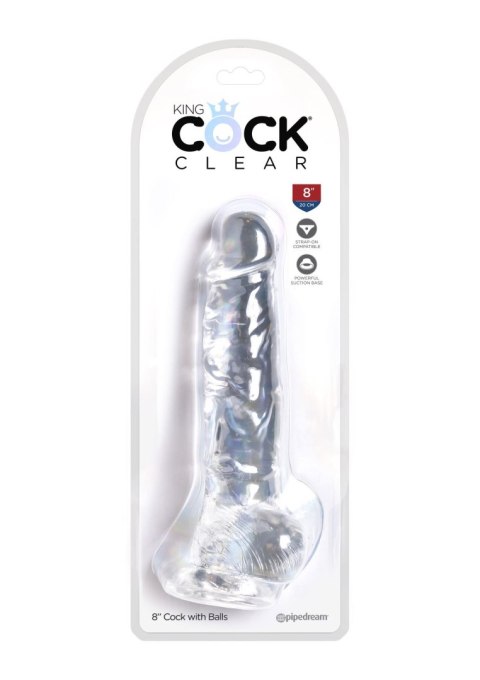 Pipedream King Cock 8 Inch Cock w Balls Transparent