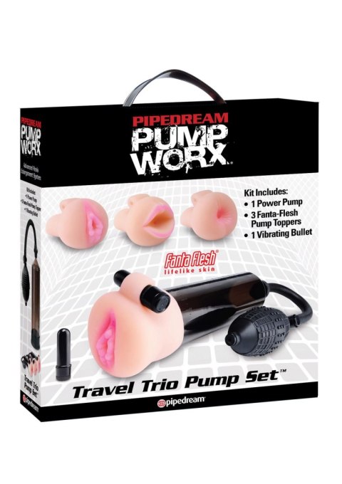 Pipedream Travel Trio Pump Set Light skin tone