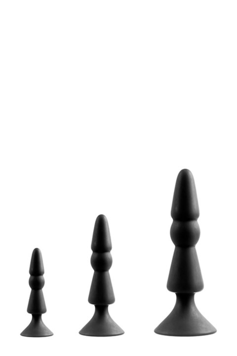 Dream Toys Zestaw-MENZSTUFF 3-PIECE ANAL CONE SET BLACK