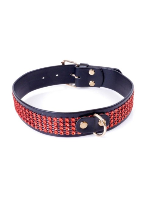 Fetish Boss Series Fetish Boss Series Collar with crystals 3 cm Red Line