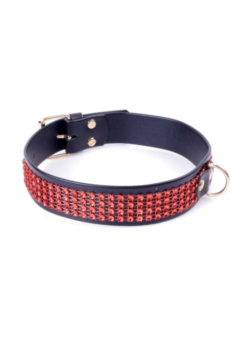 Fetish Boss Series Fetish Boss Series Collar with crystals 3 cm Red Line