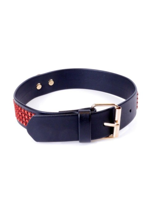 Fetish Boss Series Fetish Boss Series Collar with crystals 3 cm Red Line