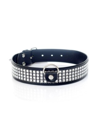 Fetish Boss Series Fetish Boss Series Collar with crystals 3 cm silver