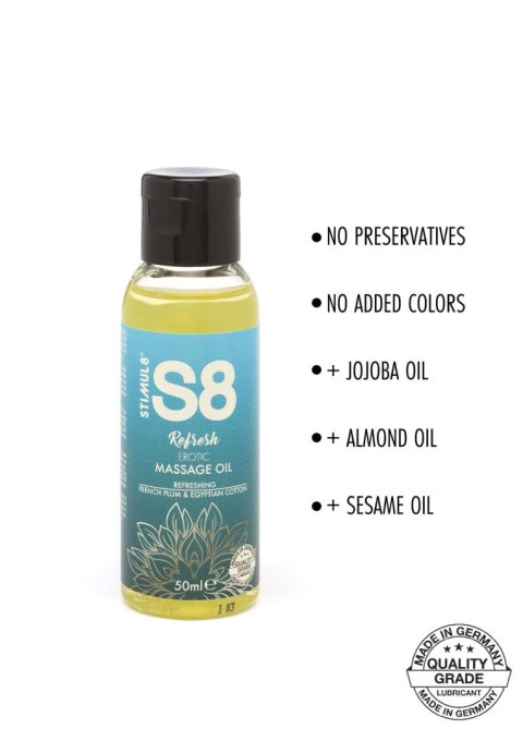 Stimul8 S8 S8 Massage Oil 50ml French Plum & Egyptian Cotton