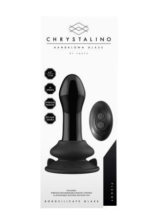 Chrystalino Plug, korek analnygy - With Suction Cup and Remote - 10 Speed - Black