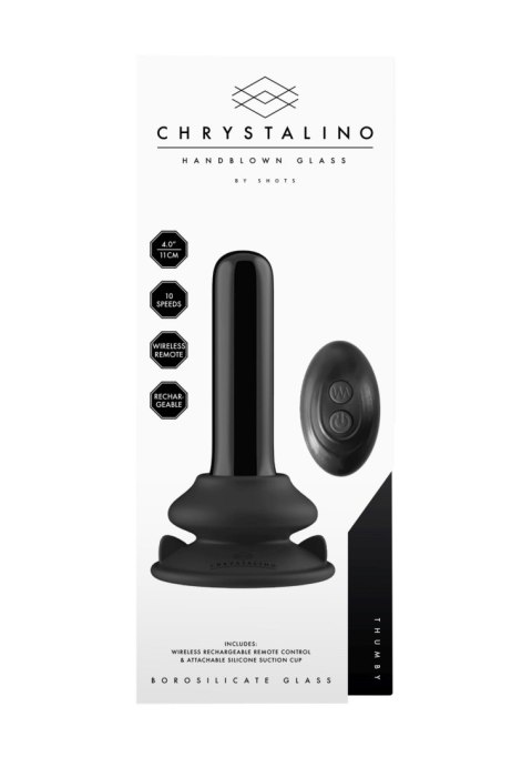 Chrystalino Thumby - With Suction Cup and Remote - 10 Speed - Black