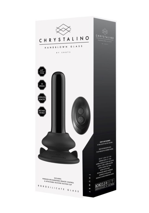 Chrystalino Thumby - With Suction Cup and Remote - 10 Speed - Black