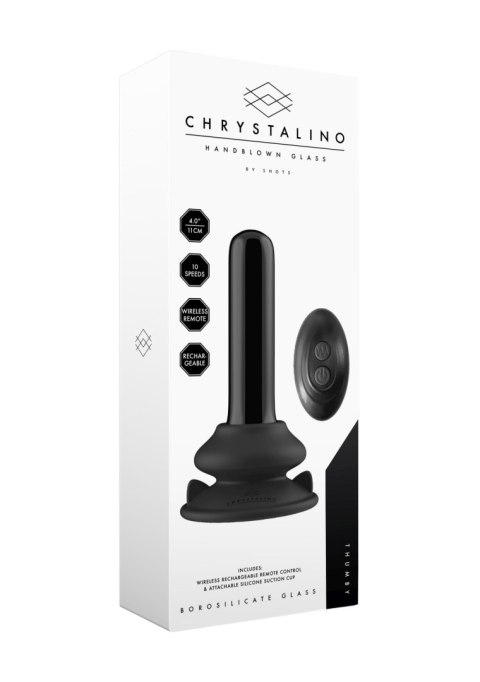 Chrystalino Thumby - With Suction Cup and Remote - 10 Speed - Black