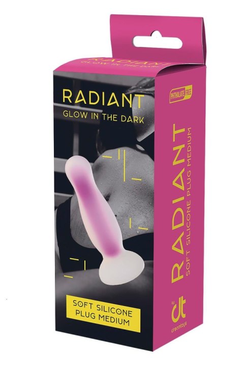 Dream Toys RADIANT SOFT SILICONE GLOW IN THE DARK PLUG MEDIUM PURPLE