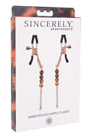 Sportsheets SPORTSHEETS AMBER BEADED NIPPLE CLAMPS