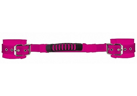 Ouch! Adjustable Leather Handcuffs - Pink